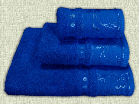 Комплект махровый из трех арт. 860 (цв. 619 тёмно- синий) ― Тaко-Текстиль