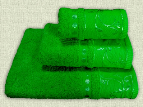 Комплект махровый из трех арт. 860 (цв. 528 - яркий зелёный) ― Тaко-Текстиль