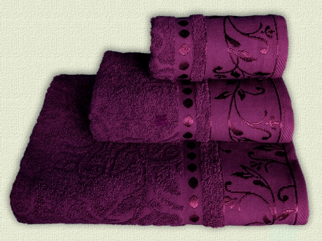 Комплект махровый из трех арт. 860 (цв. 701 - пурпурный) ― Тaко-Текстиль