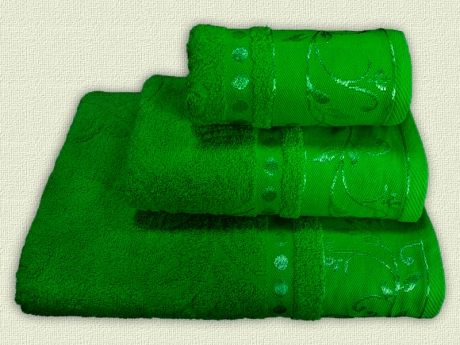 Комплект махровый из трех арт. 860 (цв. 523 - зеленый) ― Тaко-Текстиль