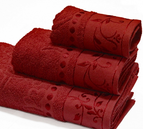 Комплект махровый из трех арт. 860 (цв. 205 - красный) ― Тaко-Текстиль