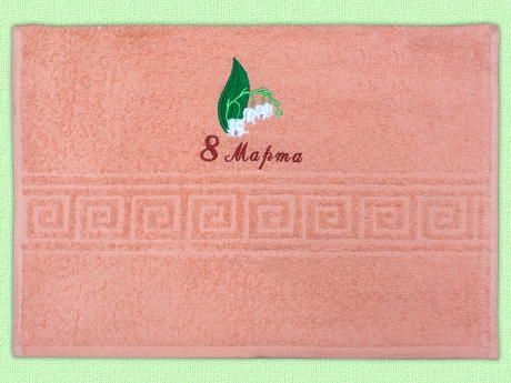 Полотенце с вышивкой "Ландыш - 8 марта" Арт.20-652 ― Тaко-Текстиль