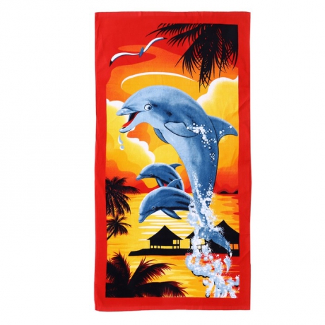 Пляжное полотенце "Дельфины" Арт.1485  ― Тaко-Текстиль