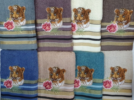 Полотенца махровые "Тигрята" Арт.21-342 ― Тaко-Текстиль