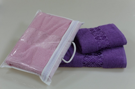 Упаковка комплекта махровых полотенец из 2-х "Флорентина" ― Тaко-Текстиль
