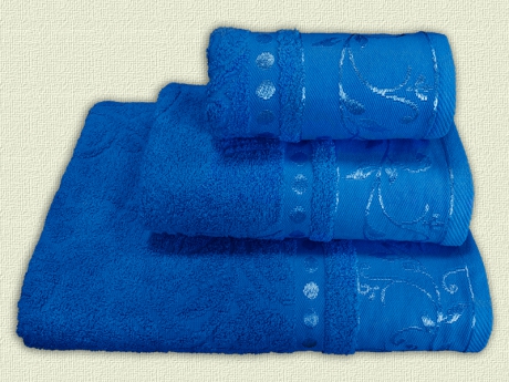 Комплект махровый из трех арт. 860 (цв. 618 - васильковый) ― Тaко-Текстиль