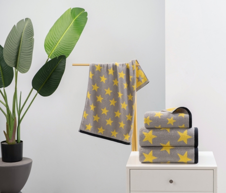 Полотенце махровое "Звезды" Арт.23-1 Серое ― Тaко-Текстиль
