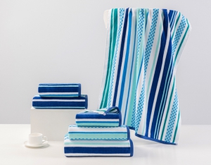Полотенце махровое "Полоски" арт.23-2 синий