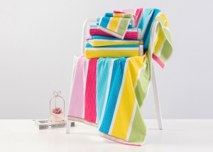 Полотенце махровое "Полоски" арт.23-2 розовый