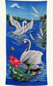 Пляжное полотенце "Лебеди на озере" арт.1235