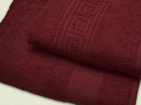 Махровое полотенце арт. 220 (цвет - тёмно-бордовый) ― Тaко-Текстиль