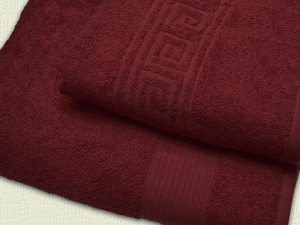 Махровое полотенце арт. 220 (цвет - тёмно-бордовый)