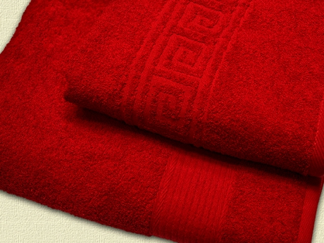 Махровое полотенце арт. 227 (цвет - ярко-красный) ― Тaко-Текстиль