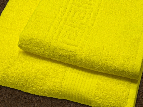 Махровое полотенце арт. 401 (цвет - жёлтый) ― Тaко-Текстиль