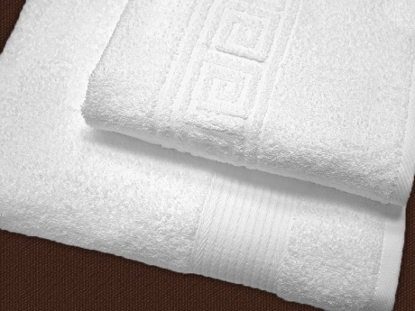 Махровое полотенце арт. 901 (цвет - белый,400 г/м.кв.) ― Тaко-Текстиль